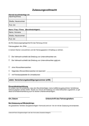 Vollmacht