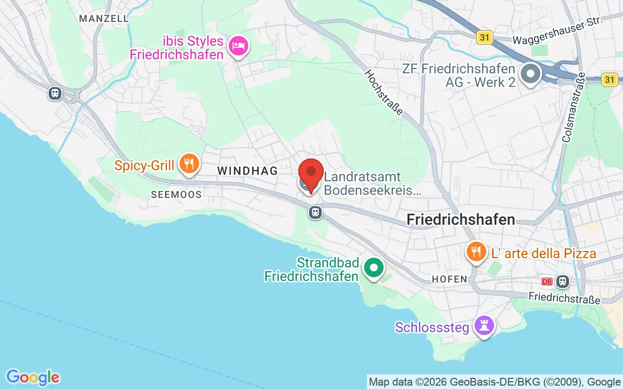 Zulassungsstelle Friedrichshafen auf der Karte
