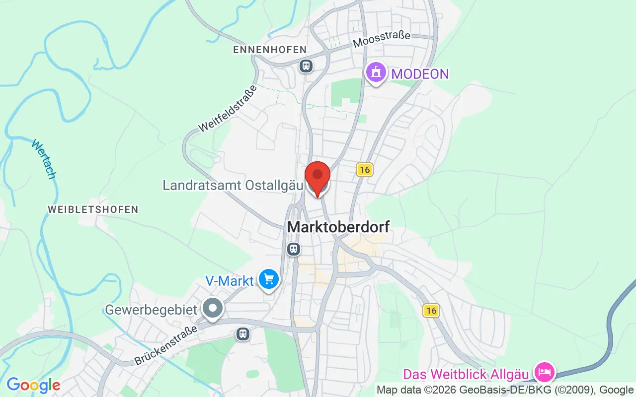Zulassungsstelle Marktoberdorf auf der Karte