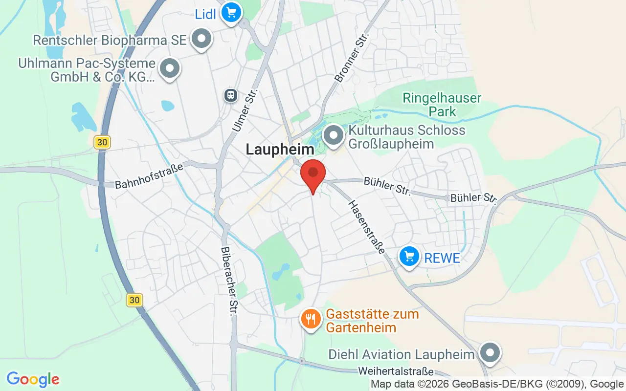 Zulassungsstelle Laupheim auf der Karte