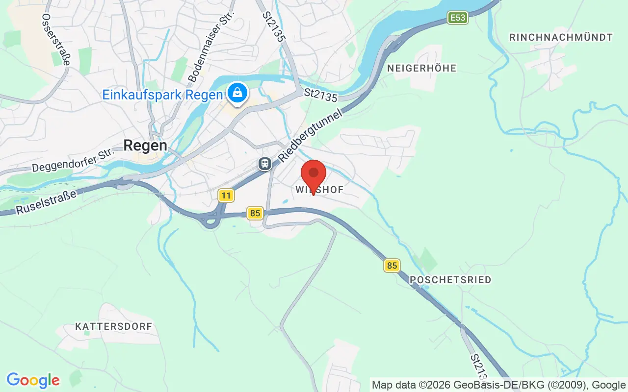 Zulassungsstelle Regen auf der Karte