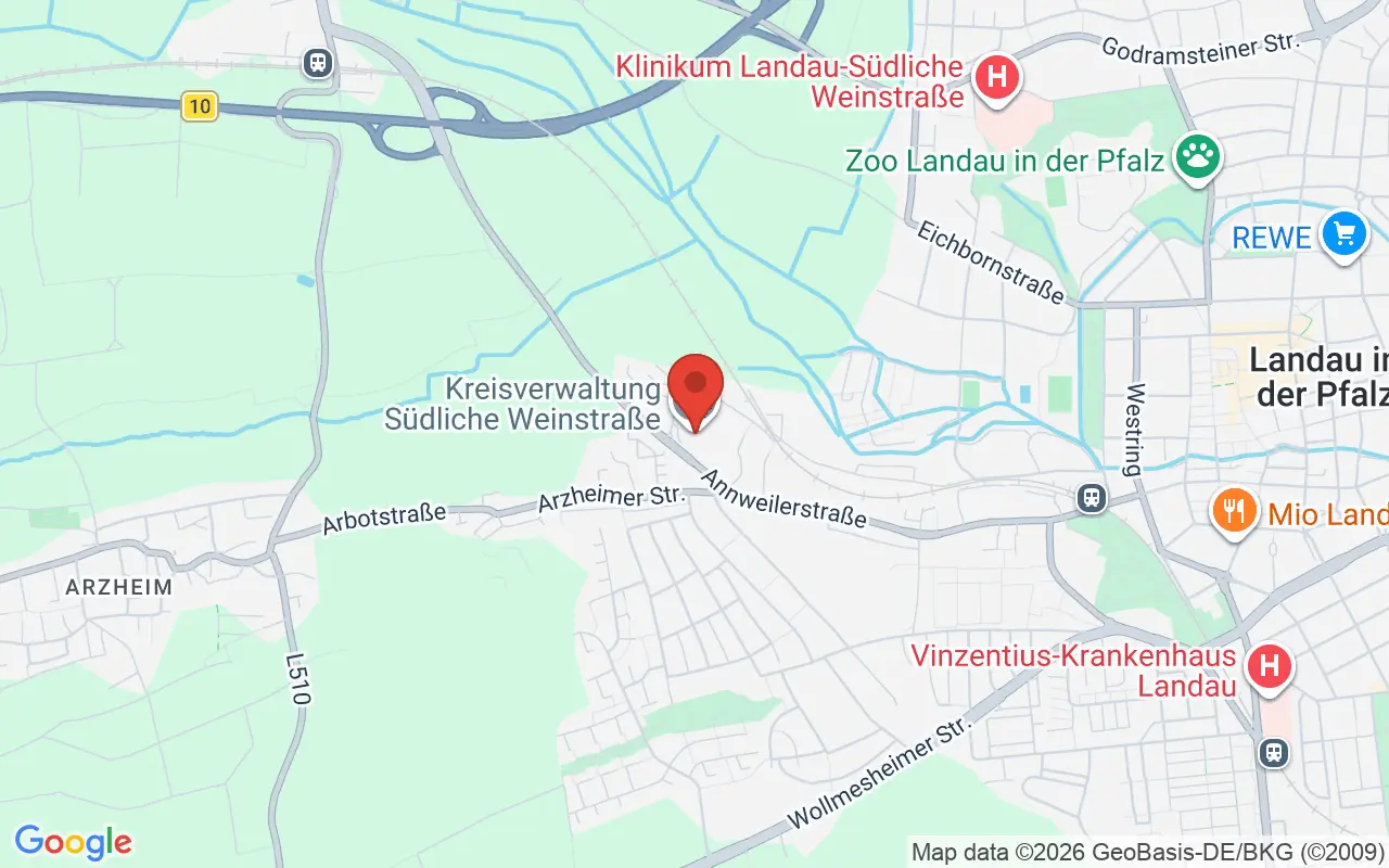 Zulassungsstelle Landau in der Pfalz auf der Karte