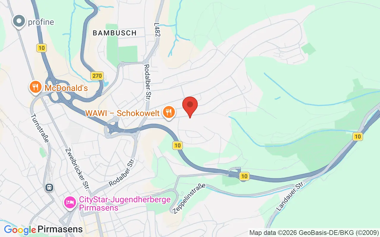 Zulassungsstelle Pirmasens auf der Karte