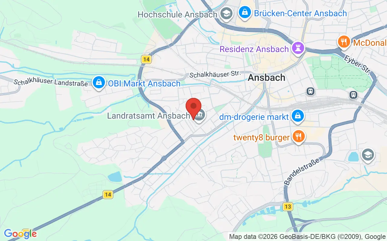 Zulassungsstelle Ansbach auf der Karte