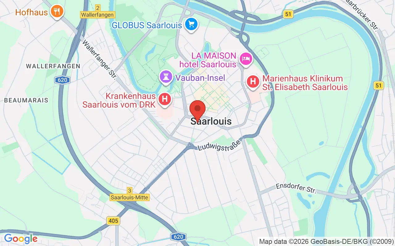 Zulassungsstelle Saarlouis auf der Karte