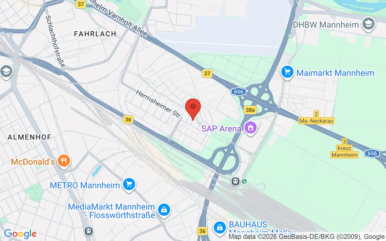 Zulassungsstelle Mannheim auf der Karte