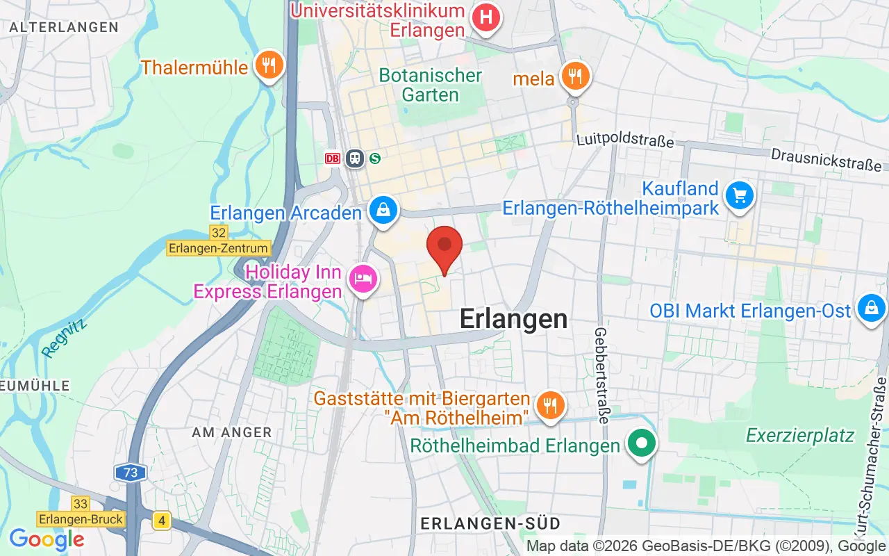 Zulassungsstelle Erlangen auf der Karte