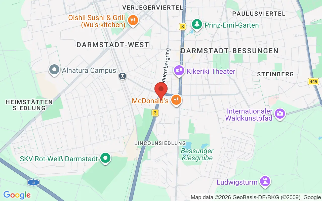 Zulassungsstelle Darmstadt auf der Karte