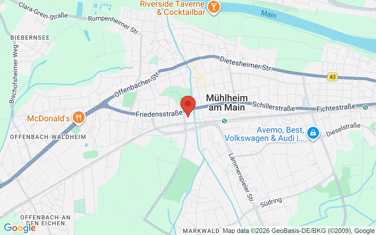 Zulassungsstelle Mühlheim am Main auf der Karte