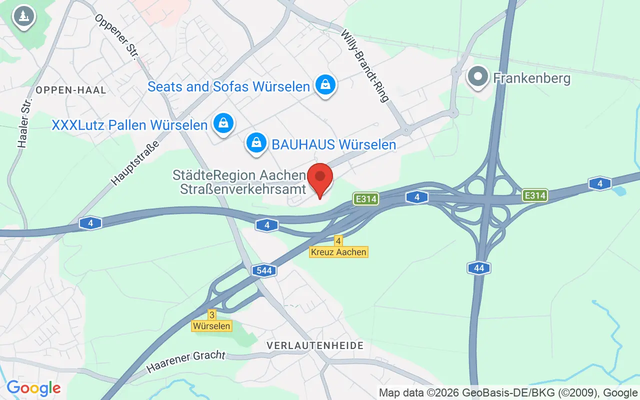 Zulassungsstelle Aachen auf der Karte