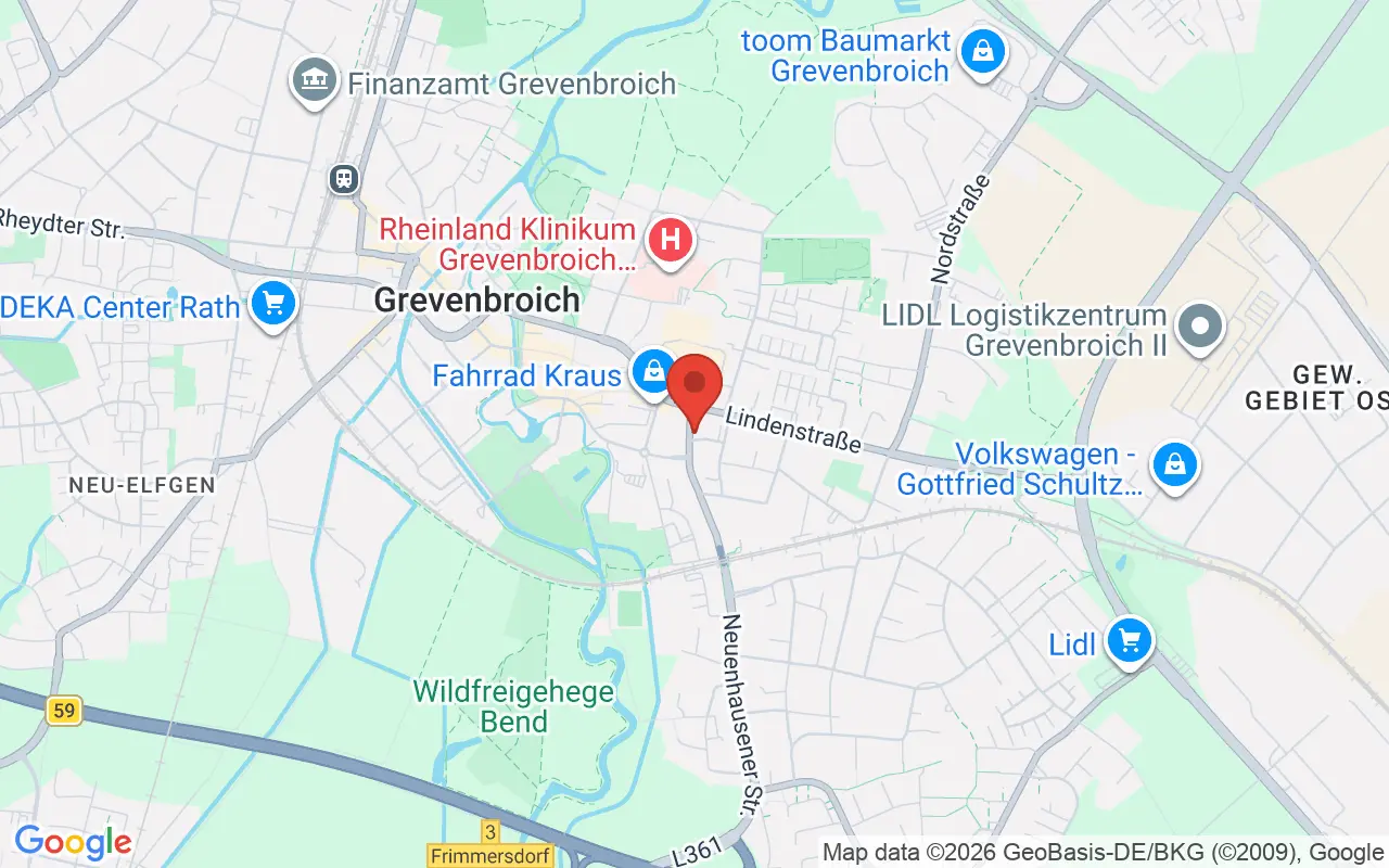 Zulassungsstelle Grevenbroich auf der Karte