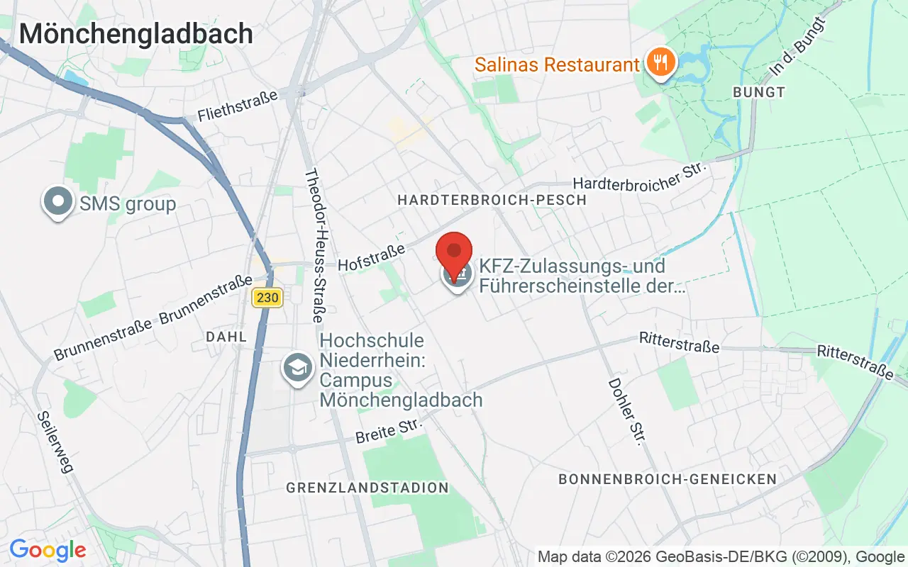 Zulassungsstelle Mönchengladbach auf der Karte