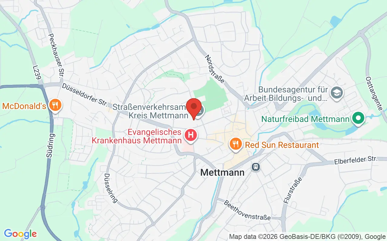 Zulassungsstelle Mettmann auf der Karte