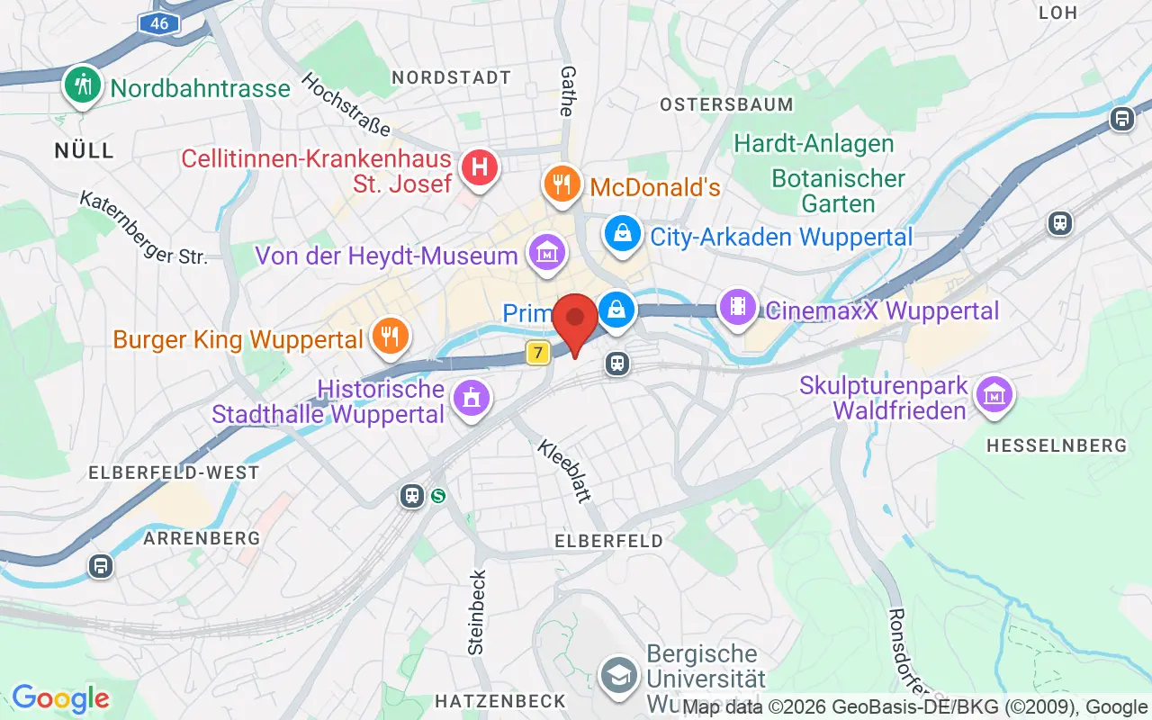 Zulassungsstelle Wuppertal auf der Karte