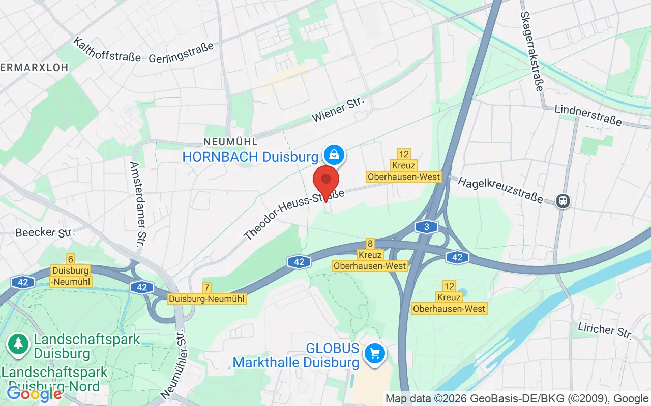 Zulassungsstelle Duisburg auf der Karte