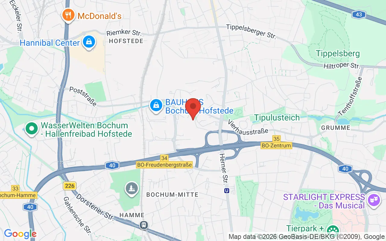 Zulassungsstelle Bochum auf der Karte