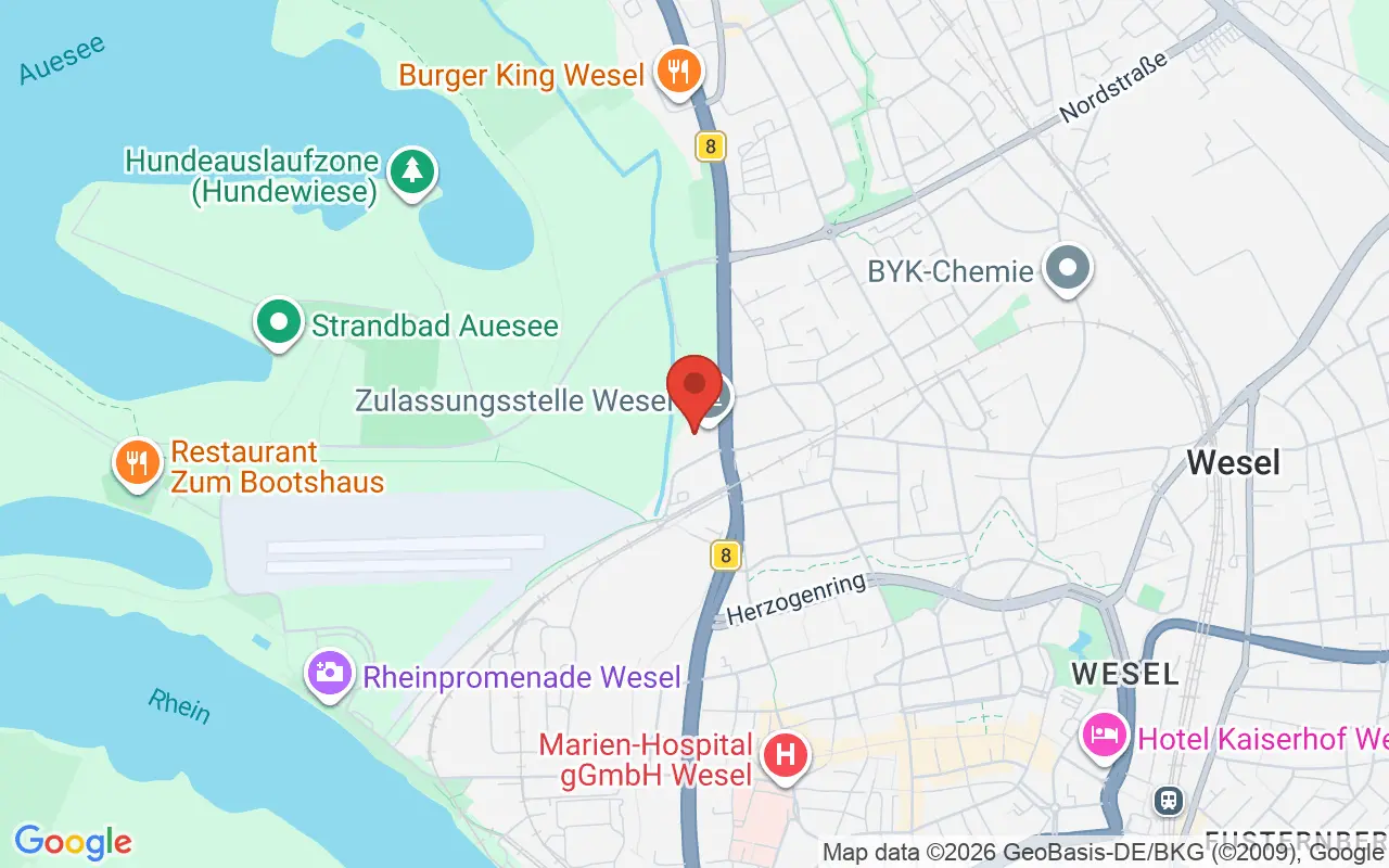 Zulassungsstelle Wesel auf der Karte