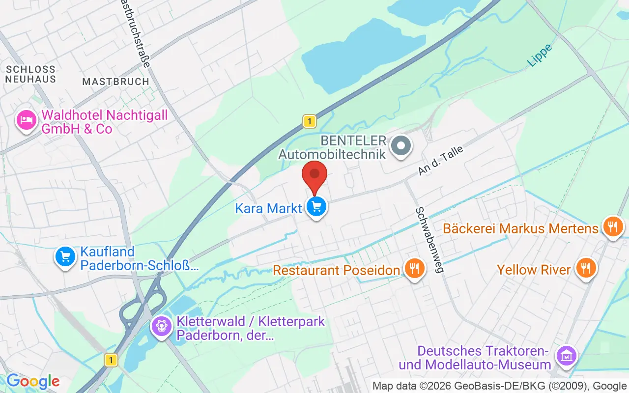 Zulassungsstelle Paderborn auf der Karte