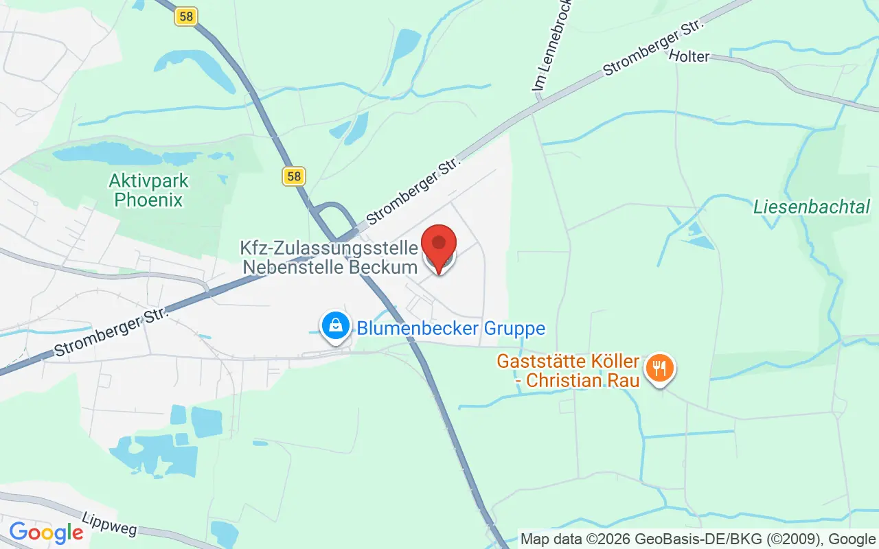 Zulassungsstelle Beckum auf der Karte