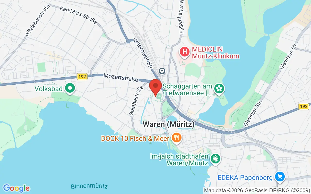 Zulassungsstelle Waren auf der Karte